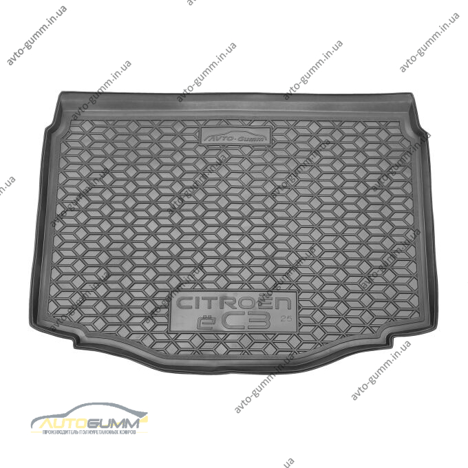 Автомобильный коврик в багажник Citroen e-C3 2025- Electro (AVTO-Gumm)