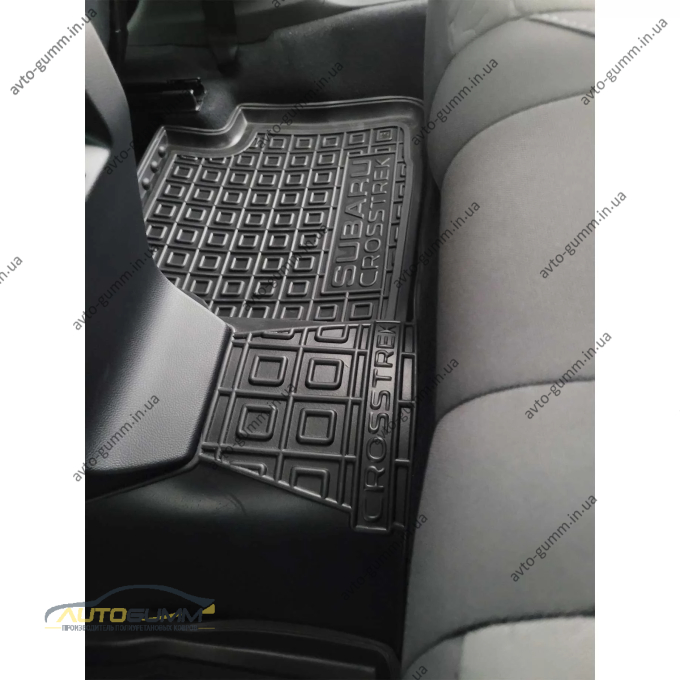 Коврики в салон Subaru Crosstrek 2023- резиновые, чёрные (AVTO-Gumm)