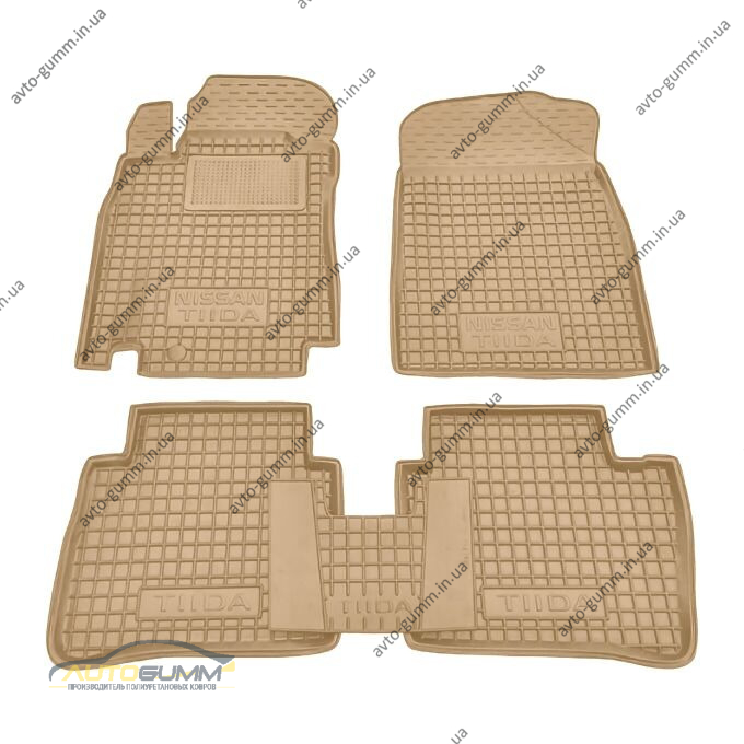 Автомобільні килимки в салон Nissan Tiida 2004- бежеві (AVTO-Gumm)
