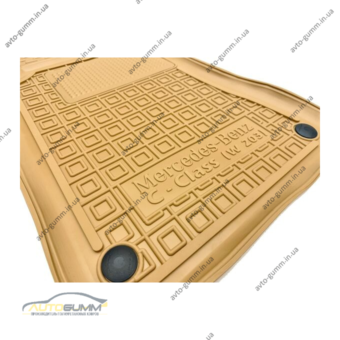 Автомобильные коврики в салон Mercedes C (W203) 2000-2006 бежевые (AVTO-Gumm)