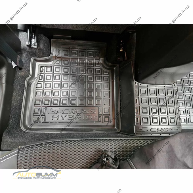 Коврики в салон Suzuki S-Cross 2024- MHEV резиновые, чёрные (AVTO-Gumm)