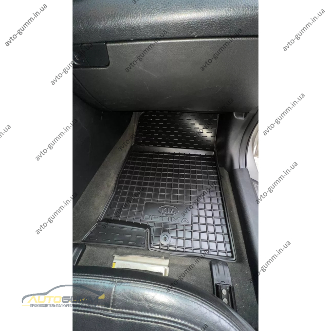 Килимки в салон Kia Optima 2010-2015 гумові, чорні (AVTO-Gumm)