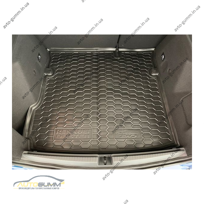 Автомобильный коврик в багажник Renault Duster 2018- (2WD) (Avto-Gumm)