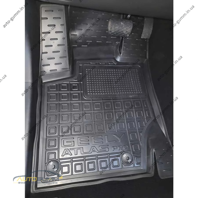 Коврики в салон Geely Atlas Pro 2020- резиновые, чёрные (AVTO-Gumm)
