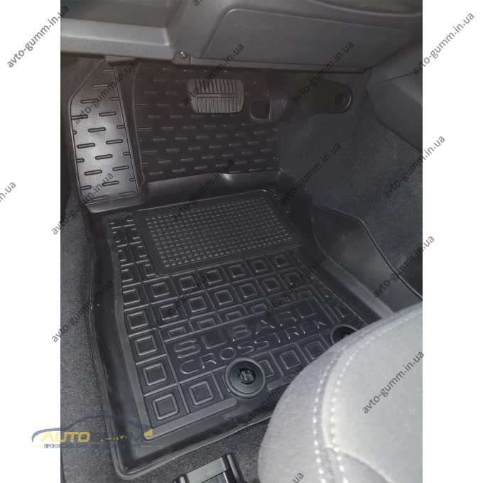 Коврики в салон Subaru Crosstrek 2023- резиновые, чёрные (AVTO-Gumm)