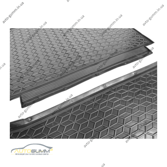 Автомобильный коврик в багажник Rivian R1S 2022- (задний) (AVTO-Gumm)