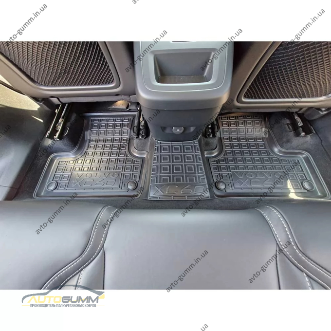 Коврики в салон Volvo XC60 2017- резиновые, чёрные (AVTO-Gumm)