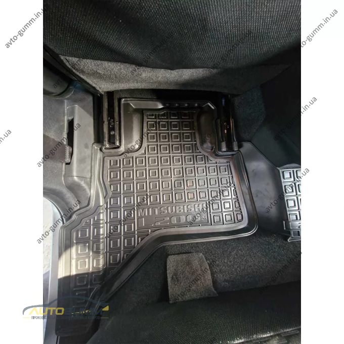 Коврики в салон Mitsubishi L200 2024- Invite резиновые, чёрные (AVTO-Gumm)