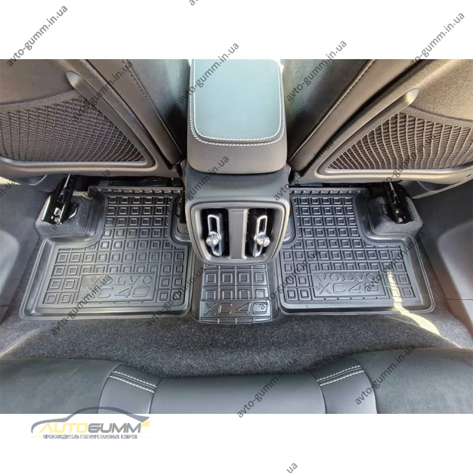 Килимки в салон Volvo XC40 Recharge 2020- гумові, чорні (AVTO-Gumm)