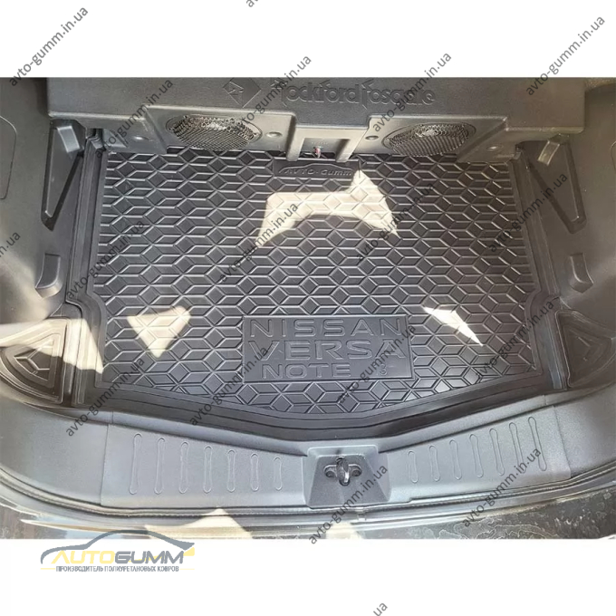 Килимок в багажник Nissan Versa Note 2013-2019 верхня полиця, нижня полиця гумовий, чорний (AVTO-Gumm)