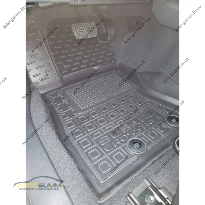 Коврики в салон Subaru Crosstrek 2023- резиновые, чёрные (AVTO-Gumm)