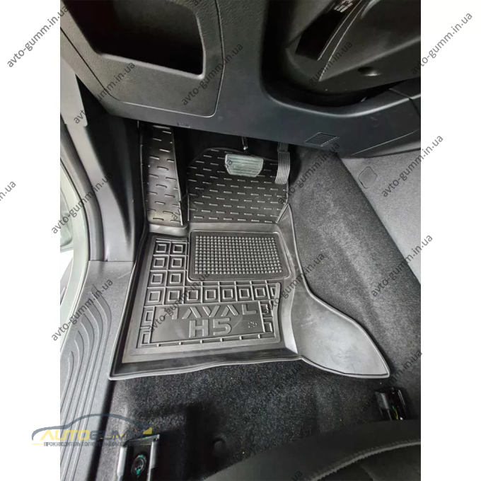 Килимки в салон Haval H5 2024- гумові, чорні (AVTO-Gumm)