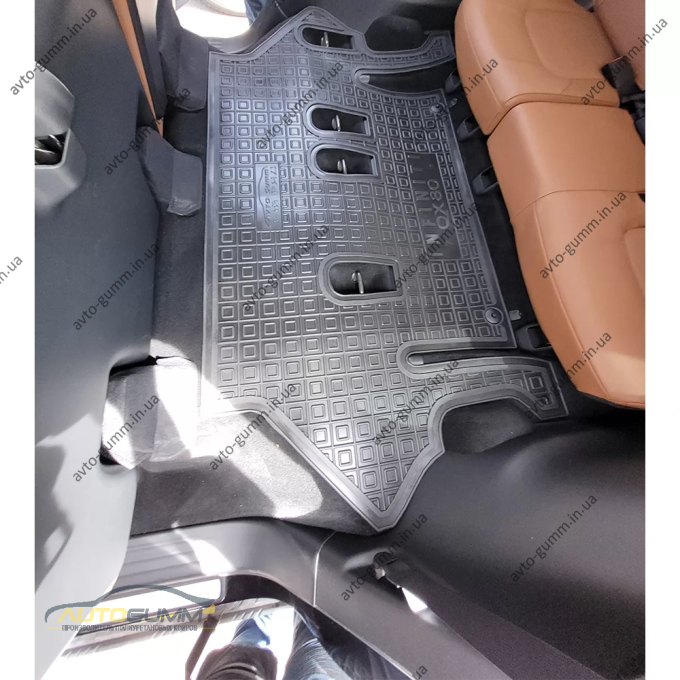 Коврики в салон Infiniti QX80 2018- 7 мест, 3-й ряд резиновые, чёрные (AVTO-Gumm)