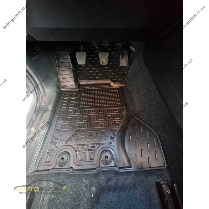 Коврики в салон Mitsubishi L200 2024- Invite резиновые, чёрные (AVTO-Gumm)