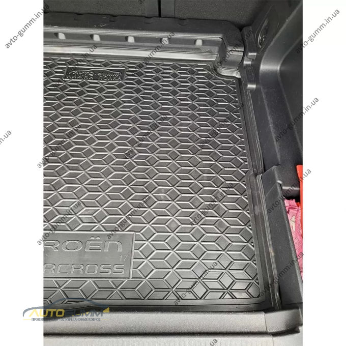 Коврик в багажник Citroen C5 Aircross 2018-2022 нижняя полка резиновый, чёрный (AVTO-Gumm)