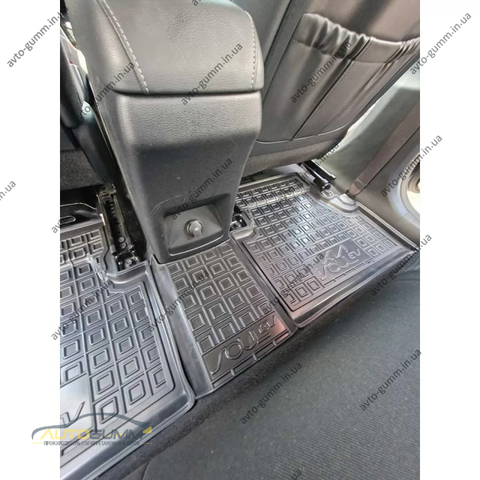 Коврики в салон Kia Soul 2019- EV резиновые, чёрные (AVTO-Gumm)