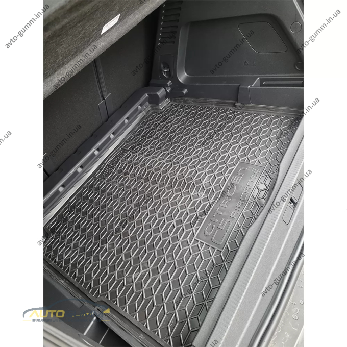 Коврик в багажник Citroen C5 Aircross 2022- нижняя полка резиновый, чёрный (AVTO-Gumm)