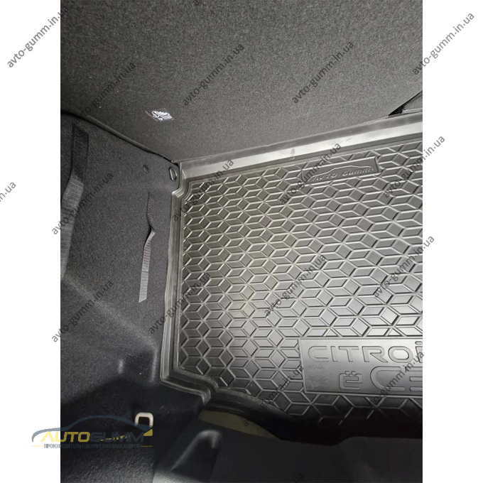 Коврик в багажник Citroen e-C3 2025- резиновый, чёрный (AVTO-Gumm)