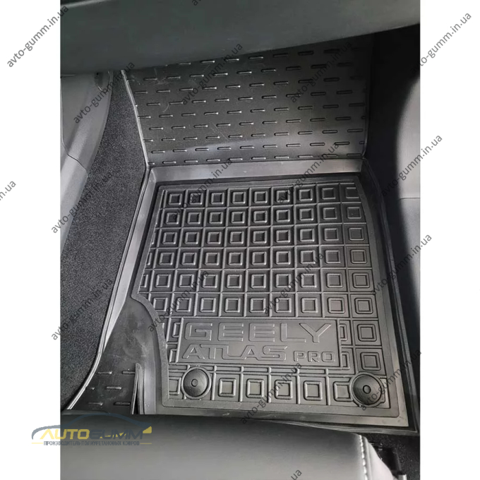 Коврики в салон Geely Atlas Pro 2020- резиновые, чёрные (AVTO-Gumm)