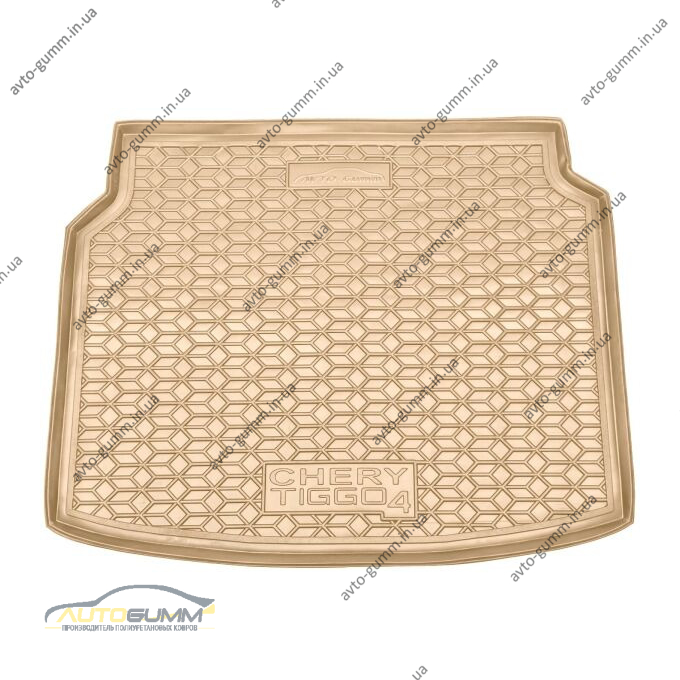 Автомобильный коврик в багажник Chery Tiggo 4 2025- бежевый (AVTO-Gumm)