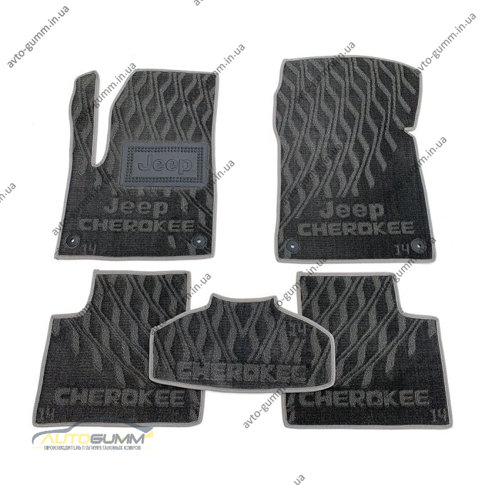 Текстильные коврики в салон Jeep Cherokee 2014- (V) серые AVTO-Tex