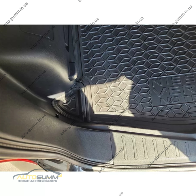 Килимок в багажник Nissan Versa Note 2013-2019 верхня полиця, нижня полиця гумовий, чорний (AVTO-Gumm)