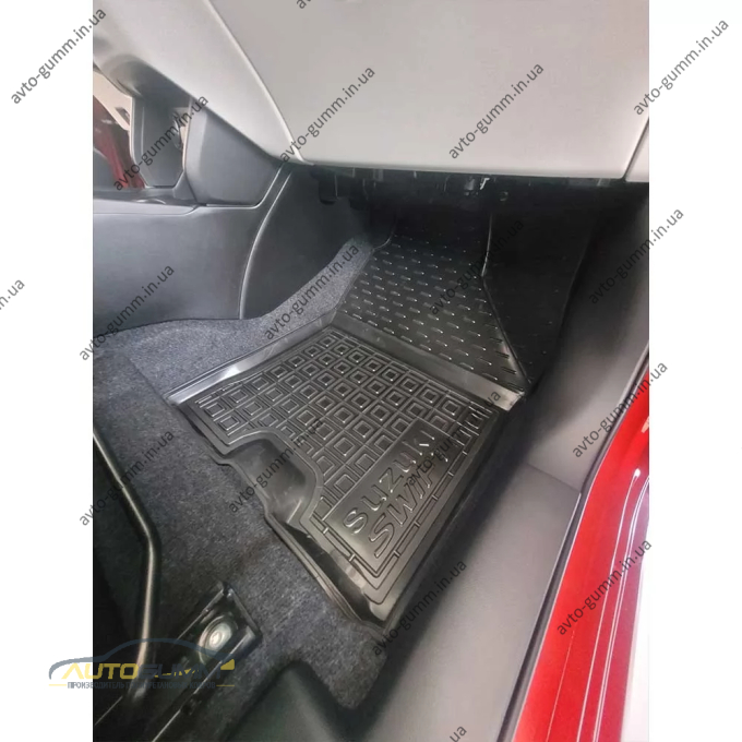 Килимки в салон Suzuki Swift 2024- гібрид гумові, чорні (AVTO-Gumm)