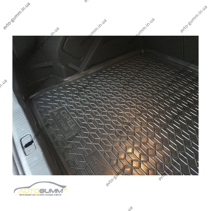 Автомобильный коврик в багажник Opel Astra J 2009- Sedan (Avto-Gumm)