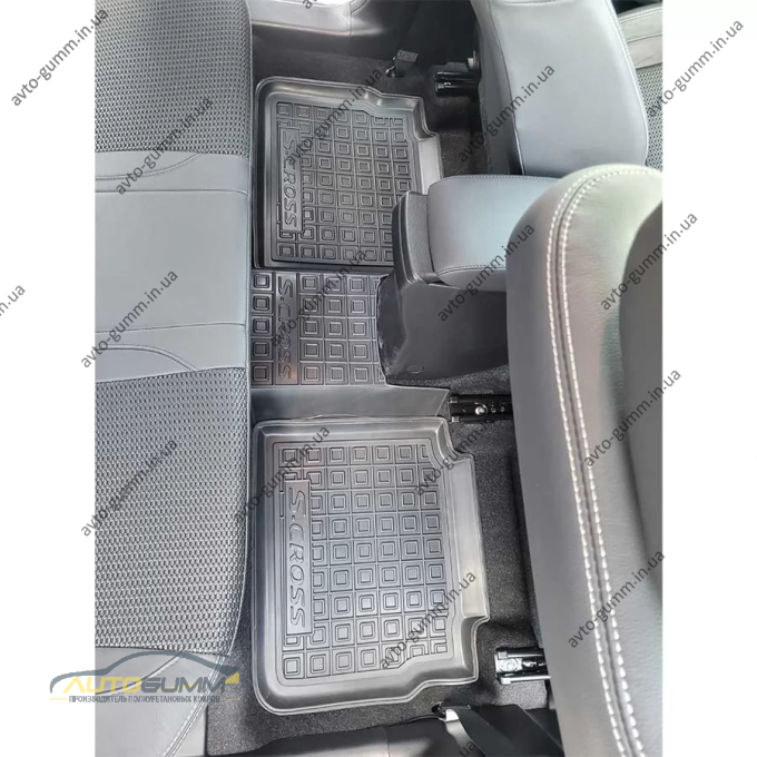 Коврики в салон Suzuki S-Cross 2022- ДВС резиновые, чёрные (AVTO-Gumm)