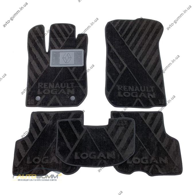 Текстильні килимки в салон Renault Logan 2013- (X) AVTO-Tex