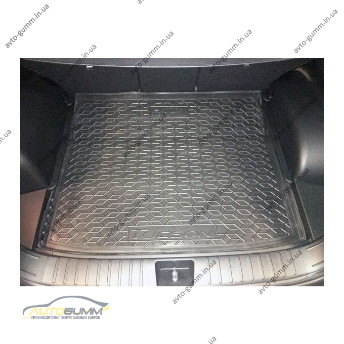 Автомобильный коврик в багажник Hyundai Tucson 2021- нижняя полка (AVTO-Gumm)