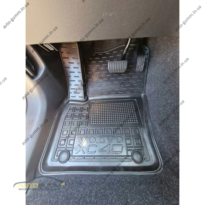 Килимки в салон Volvo XC40 Recharge 2020- гумові, чорні (AVTO-Gumm)