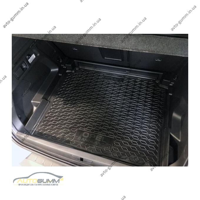 Автомобильный коврик в багажник Opel Grandland X 2019- нижняя полка (AVTO-Gumm)