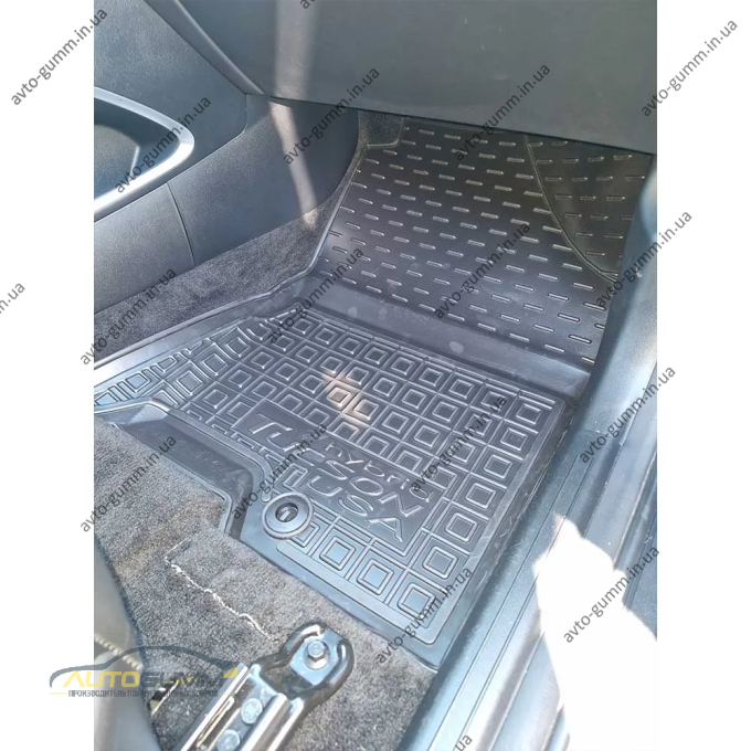 Килимки в салон Hyundai Tucson 2021- довга база, гібрид, USA гумові, чорні (AVTO-Gumm)