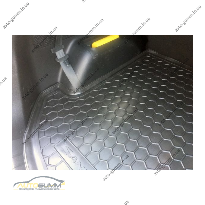 Автомобильный коврик в багажник Hyundai Santa Fe (DM) 2012- 7 мест (Avto-Gumm)