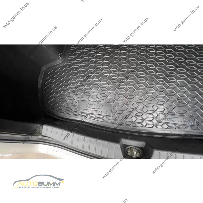 Килимок в багажник Kia Optima 2010-2015 USA гумовий, чорний (AVTO-Gumm)