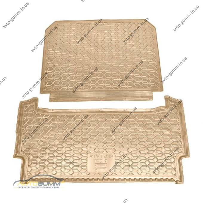 Автомобільний килимок в багажник Rivian R1S 2022- (задний) бежевый (AVTO-Gumm)