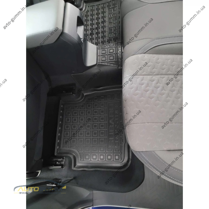 Коврики в салон Subaru Crosstrek 2023- резиновые, чёрные (AVTO-Gumm)