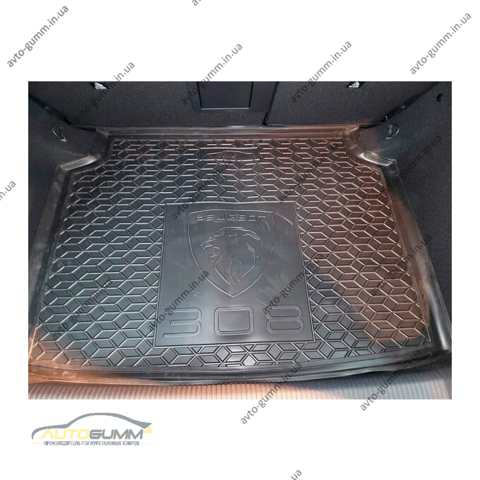 Автомобильный коврик в багажник Peugeot 308 2023- Hatchback (AVTO-Gumm)