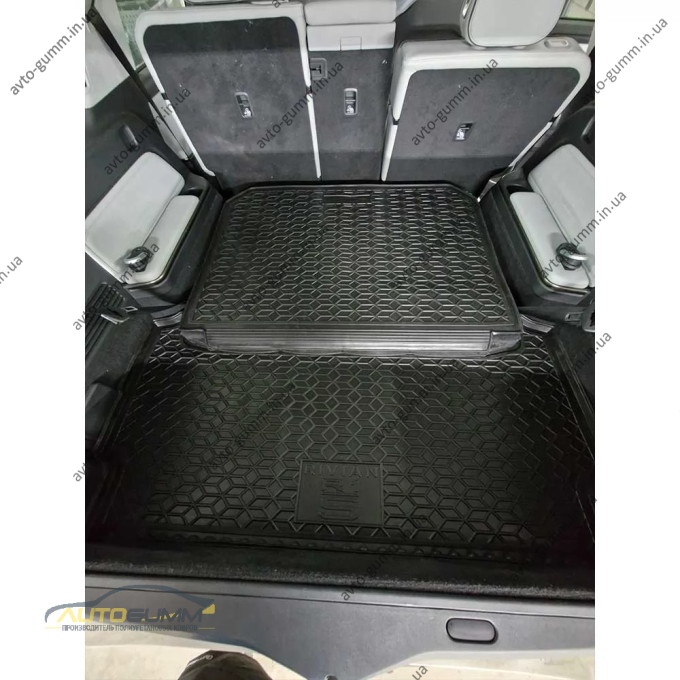Коврик в багажник Rivian R1S 2022- задний резиновый, чёрный (AVTO-Gumm)