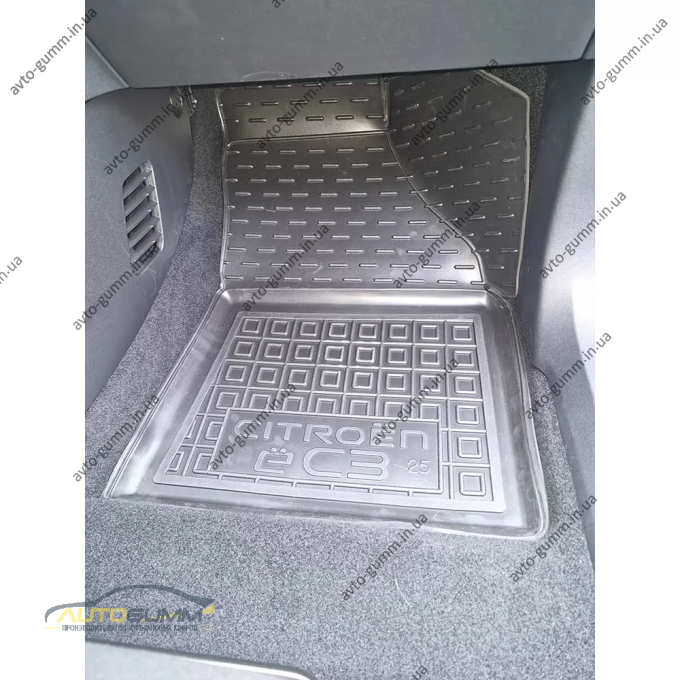 Коврики в салон Citroen e-C3 2025- резиновые, чёрные (AVTO-Gumm)