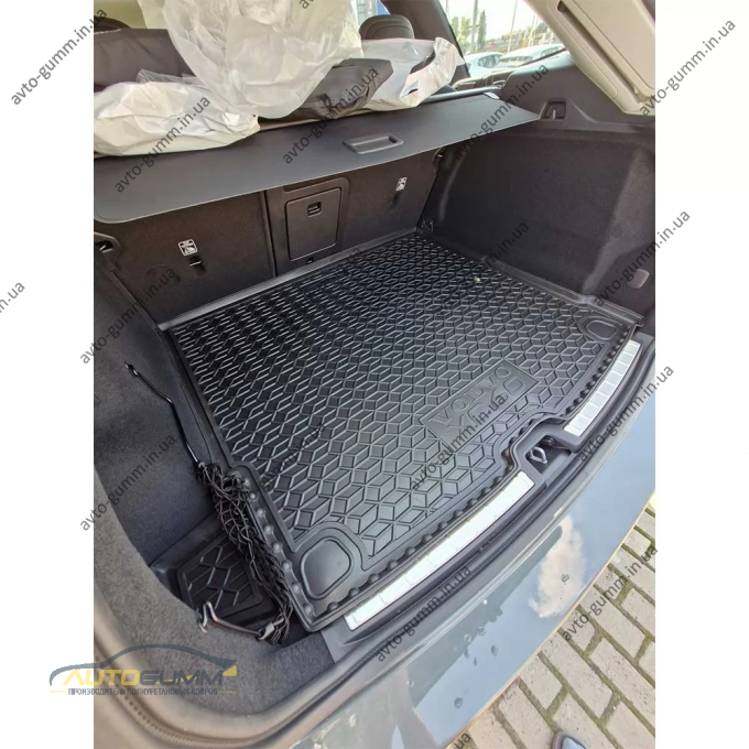 Коврик в багажник Volvo XC60 2017- резиновый, чёрный (AVTO-Gumm)
