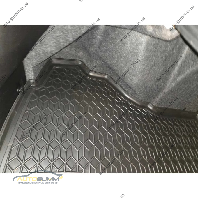 Коврик в багажник Ford Mustang 2015-2023 без сабвуфера резиновый, чёрный (AVTO-Gumm)