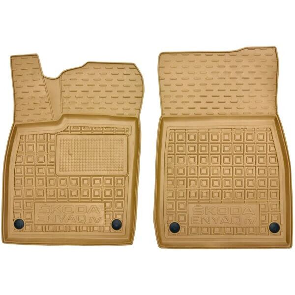 Автомобильные коврики в салон Skoda Enyaq 4 2021- бежевые (AVTO-Gumm)