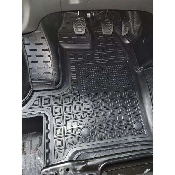 Коврики в салон Ford Transit (mk7) 2014- 1+1 резиновые, чёрные (AVTO-Gumm)