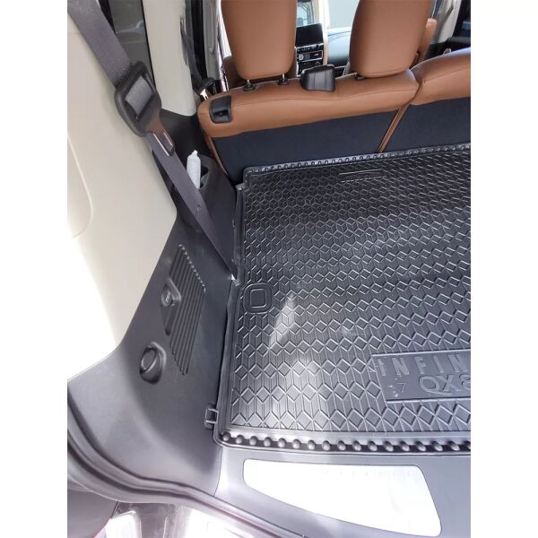 Коврик в багажник Infiniti QX80 2018-2024 5/7 мест резиновый, чёрный (AVTO-Gumm)