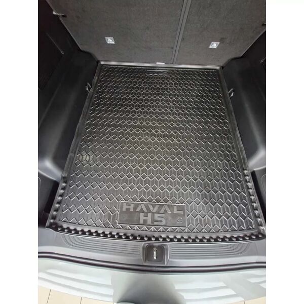 Коврик в багажник Haval H5 2024- резиновый, чёрный (AVTO-Gumm)