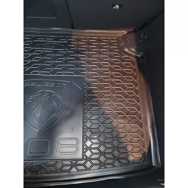 Коврик в багажник Peugeot 308 2023- хэтчбек резиновый, чёрный (AVTO-Gumm)