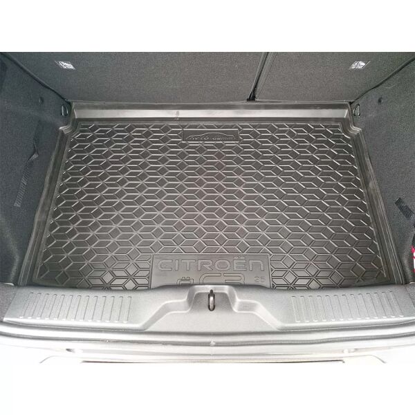 Коврик в багажник Citroen e-C3 2025- резиновый, чёрный (AVTO-Gumm)