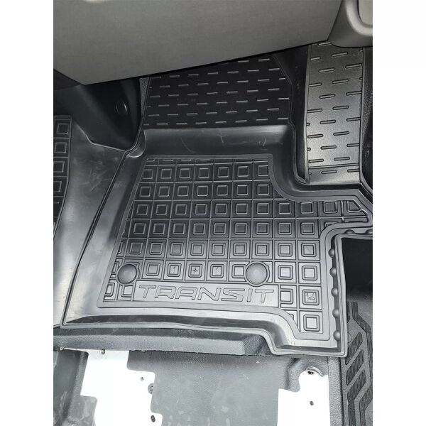 Коврики в салон Ford Transit (mk7) 2014- 1+1 резиновые, чёрные (AVTO-Gumm)